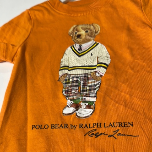 Ralph Lauren Orange Bodysuit with Playful Bear Design - Picture 2 of 9